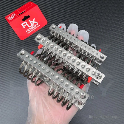 RJX Hobby steel wire rope vibration isolator set with four metal gimbal dampeners and threaded mount holes