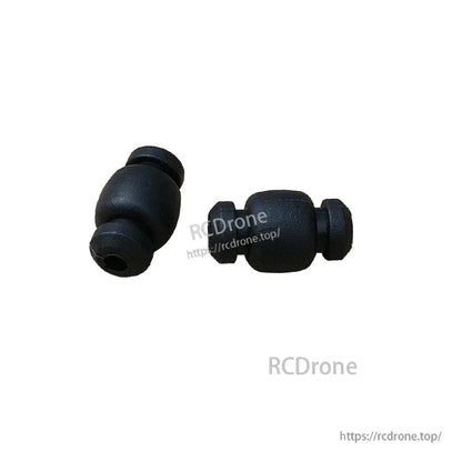 RJX Main Control Damper Shock Absorbing Ball, Two black rubber RJX main control damper shock-absorbing balls with center mounting holes