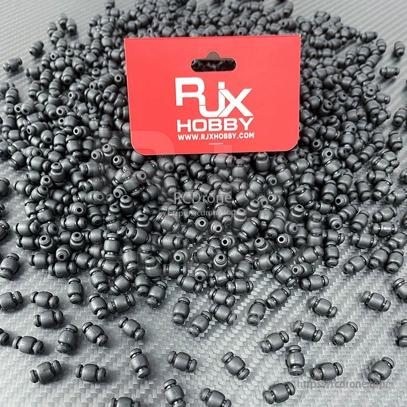 RJX Main Control Damper Shock Absorbing Ball, RJX Hobby black rubber damper balls for RC main control shock absorbing mounts, bulk pack