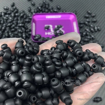 RJX Main Control Damper Shock Absorbing Ball, Handful of RJX black rubber shock absorbing damper balls for main control linkages