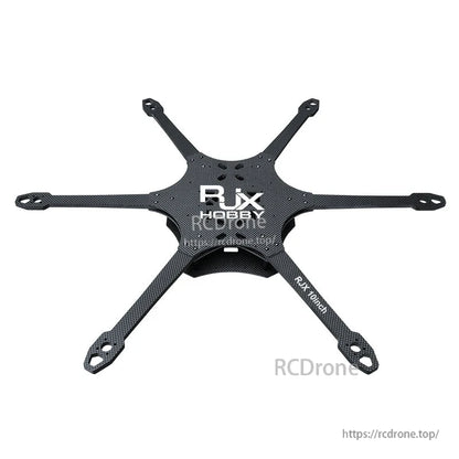 RJX Mark4 10-inch 6-arm carbon fiber FPV drone frame bottom plate with six arms and motor mounts
