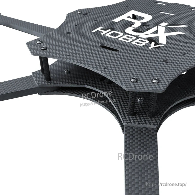 RJX Hobby carbon fiber FPV drone frame kit plates with standoffs and arm mounting holes