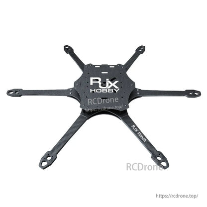 RJX Mark4 10-inch 6-arm carbon fiber FPV drone frame plate with six arms and multiple mounting holes