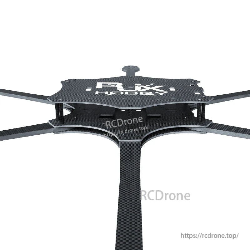 RJX Hobby carbon fiber 6-arm FPV drone frame kit with stacked top and bottom plates and long arms