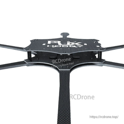 RJX Hobby carbon fiber 6-arm FPV drone frame kit with stacked top and bottom plates and long arms