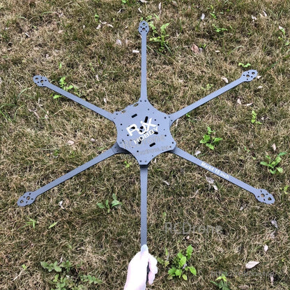 RJX Mark4 15 inch carbon fiber 6-arm drone frame kit with center plates and motor mount holes