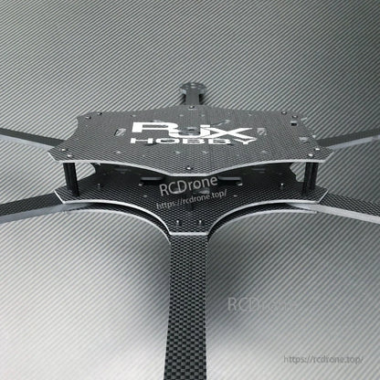 RJX Hobby Mark4 carbon fiber 6-arm FPV drone frame kit with stacked top plates and long arms
