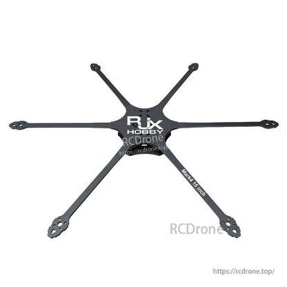 RJX Mark4 15-inch 6-arm carbon fiber drone frame plate with integrated arms and motor mount ends