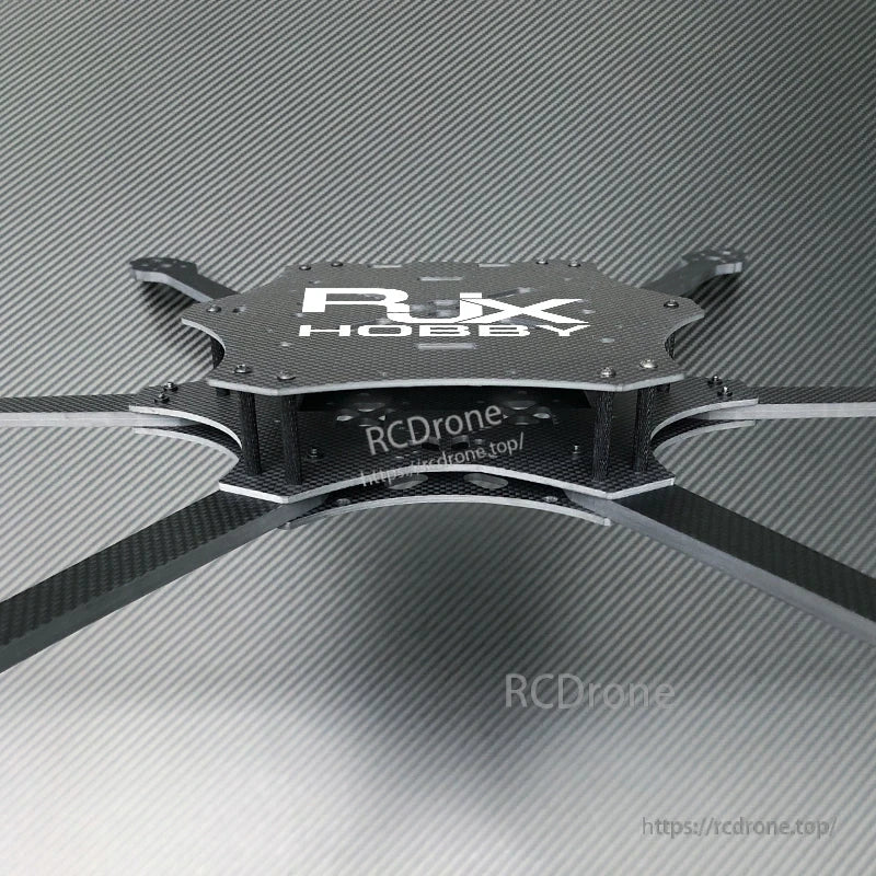 RJX 600B2 carbon fiber 6‑arm FPV drone frame kit with stacked center plates and wide hexacopter arms