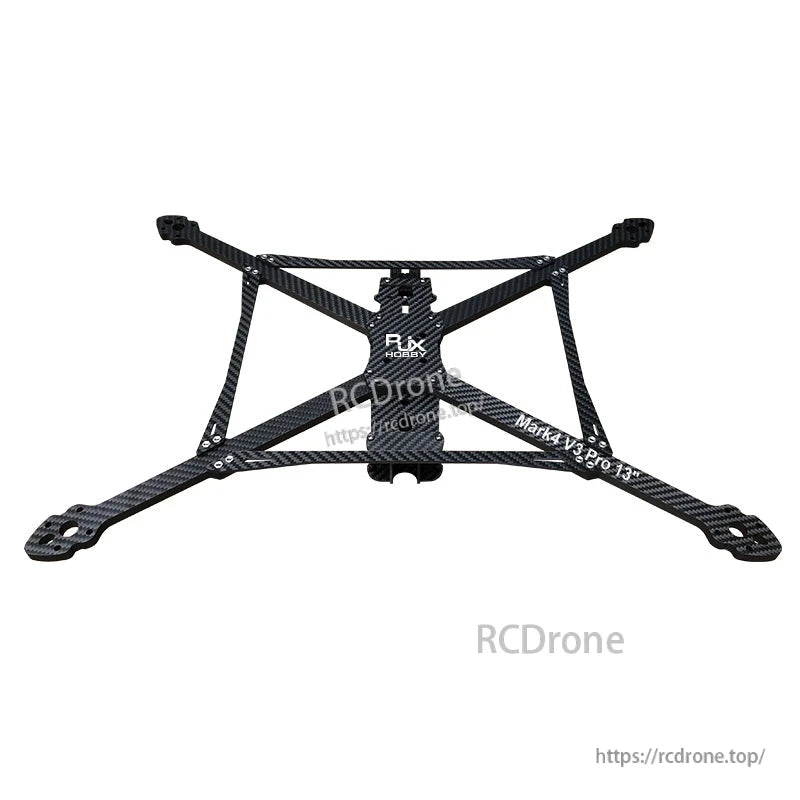 RJX Mark4 V3 Pro 13-inch carbon fiber FPV drone frame kit with four arms and center plate