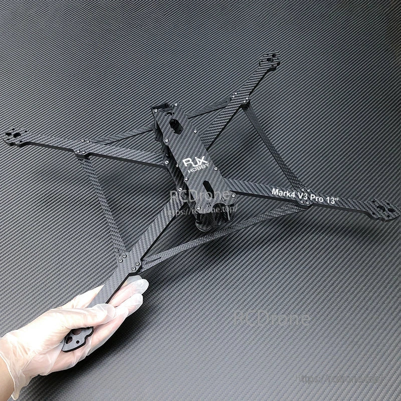 RJX Mark4 V3 Pro 13-inch carbon fiber FPV drone frame kit with long arms and center plate