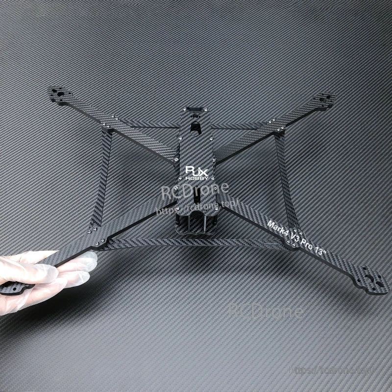 RJX Mark4 V3 Pro 13-inch carbon fiber FPV drone frame kit with long arms and center plate