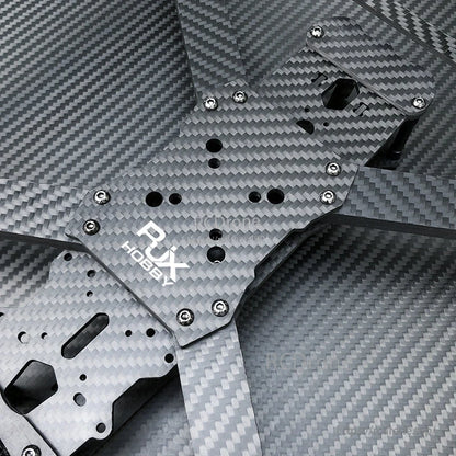 RJX Mark4 V3 Pro carbon fiber FPV drone frame plate with pre-drilled mounting holes and screws