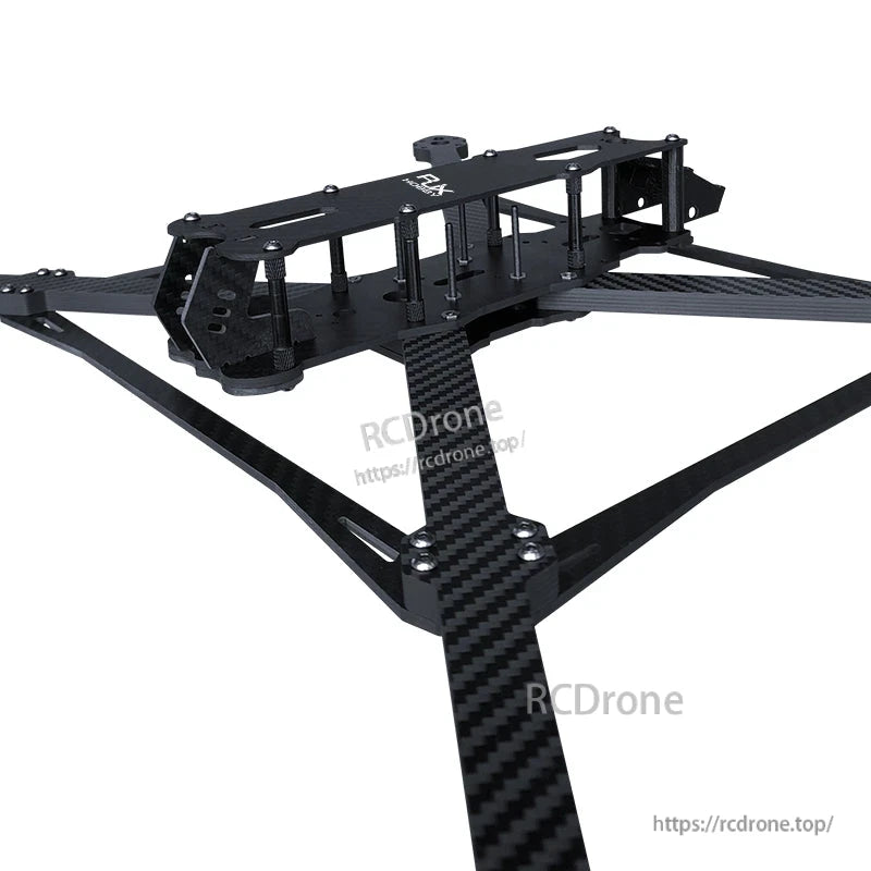 RJX Mark4 V3 Pro carbon fiber FPV racing drone frame kit with long arms, top plate, and standoff stack