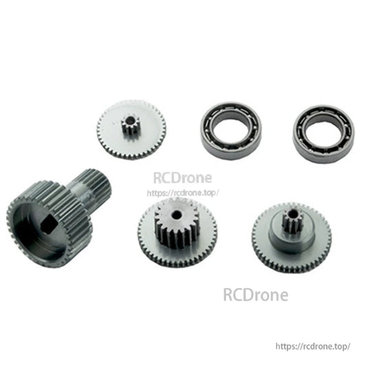RJX mini servo gear set with four metal gears and two ball bearings for replacement or repair