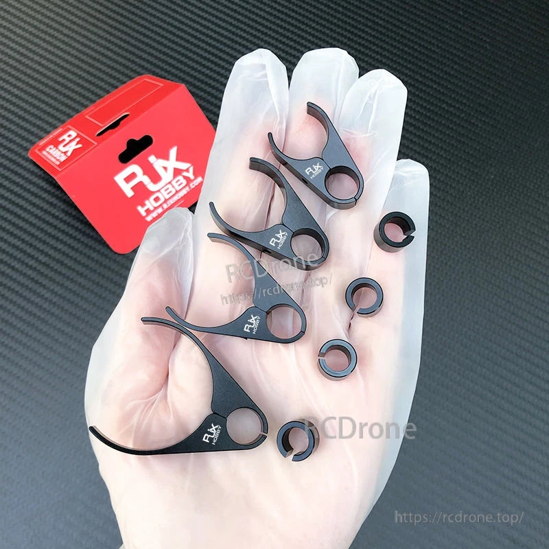 RJX black plastic water pipe clamp set for plant protection drones, sized rings for carbon fiber tubes