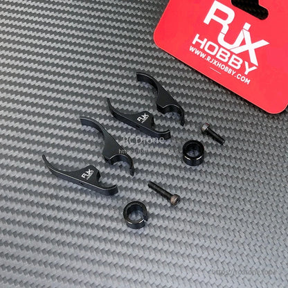 RJX black plastic water pipe clamp set with screws and tube spacers for carbon fiber drone tube