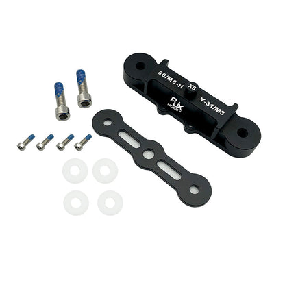RJX Propeller Clip, RJX Hobby propeller clip clamp set with black aluminum block, mounting plate, M3 screws and washers