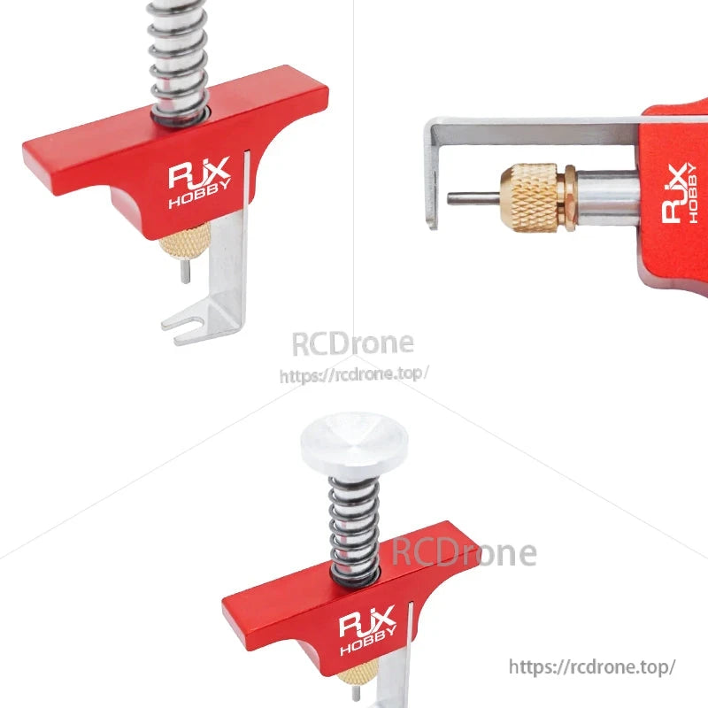 RJX Propeller Removal Tool, RJX Hobby propeller removal tool with red handle, spring-loaded screw and metal puller bracket
