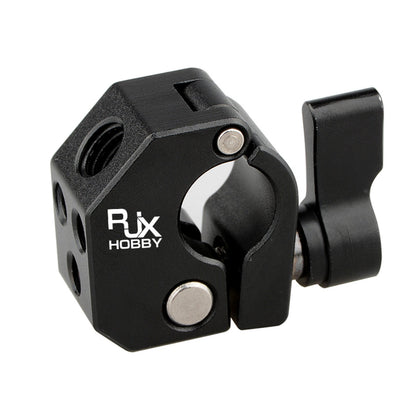 RJX Quick Release 15mm Single Rod Clamp, RJX Hobby quick release 15mm single rod clamp with lever lock, black metal block with mounting holes