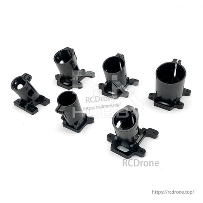 RJX Quick Release 15mm Single Rod Clamp, RJX 15mm single rod clamp mounts, black quick-release style clamps with base plates and bolt holes