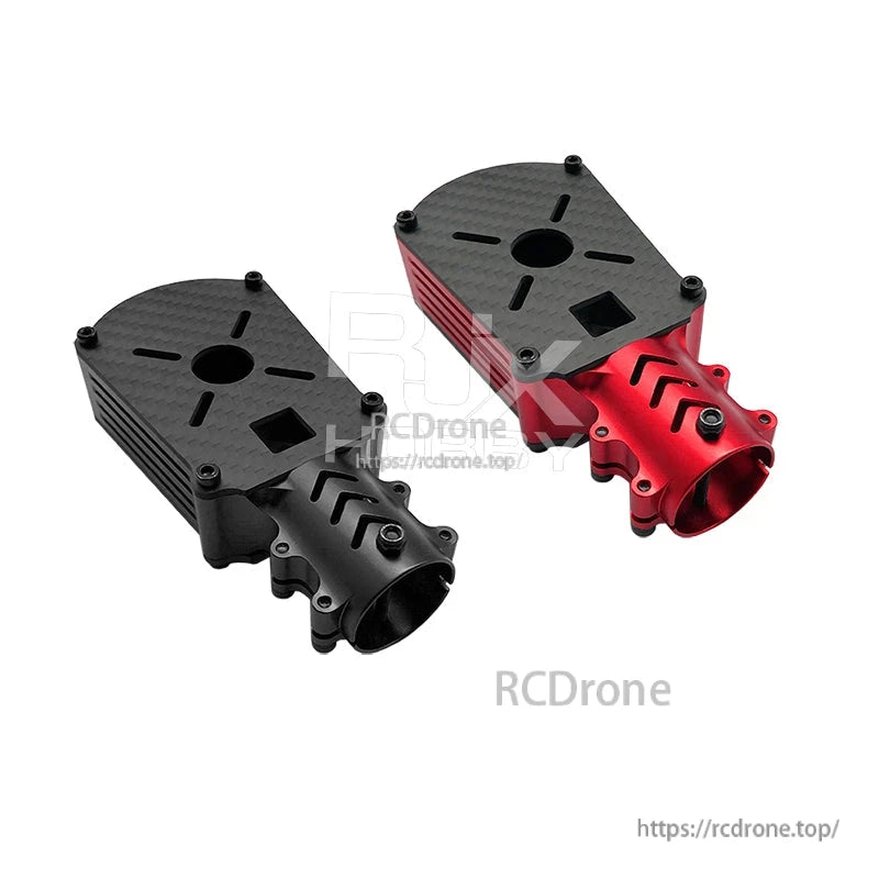 RJX Quick Release 15mm Single Rod Clamp, RJX 15mm single rod clamp with carbon fiber mounting plate, shown in red and black quick-release style.
