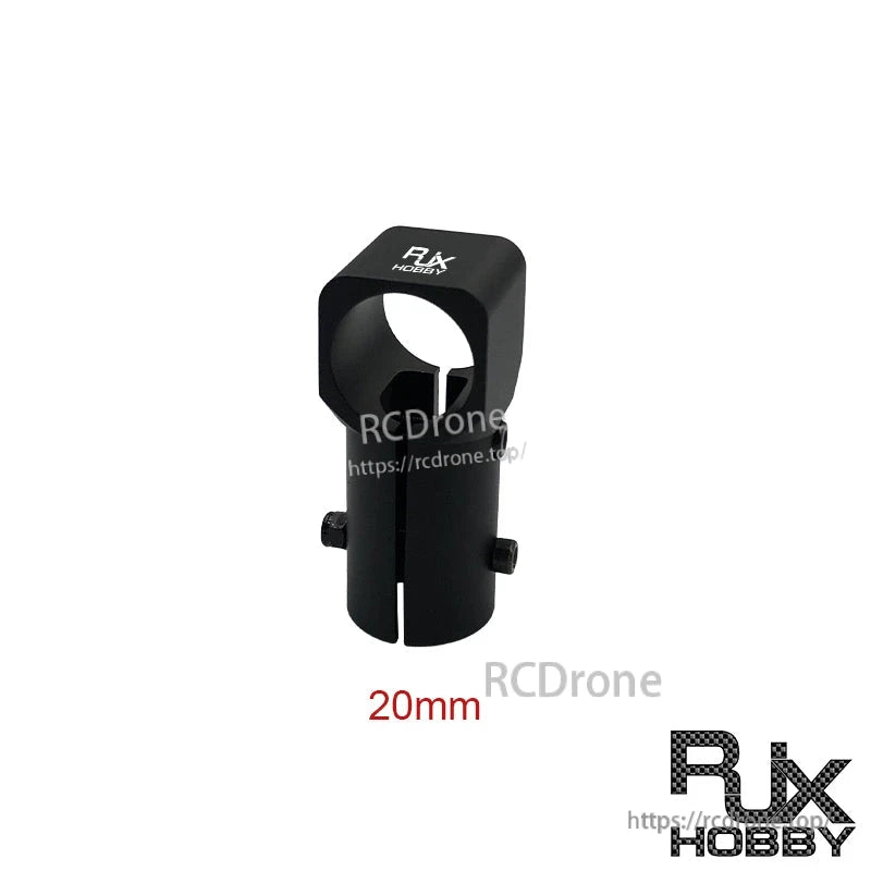 RJX Quick Release 15mm Single Rod Clamp, RJX Hobby quick release single rod clamp with split ring design and two thumb screws, black finish