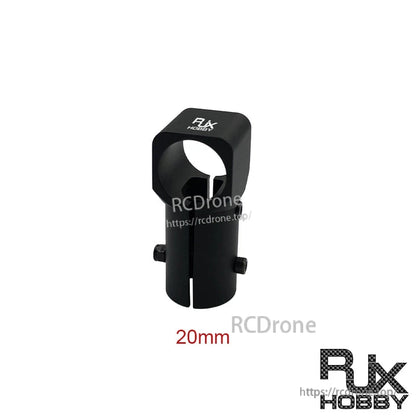 RJX Quick Release 15mm Single Rod Clamp, RJX Hobby quick release single rod clamp with split ring design and two thumb screws, black finish