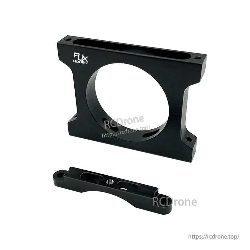 RJX Quick Release 15mm Single Rod Clamp, RJX Hobby quick release 15mm single rod clamp, black bracket with circular opening and latch piece