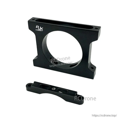 RJX Quick Release 15mm Single Rod Clamp, RJX Hobby quick release 15mm single rod clamp, black bracket with circular opening and latch piece