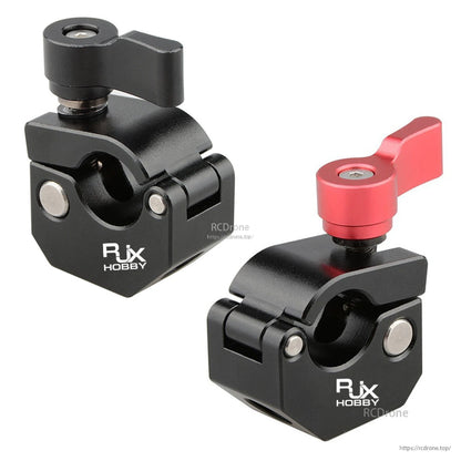 RJX Quick Release 15mm Single Rod Clamp, RJX Hobby quick release 15mm single rod clamp with flip lever knob, shown in black and red handle options