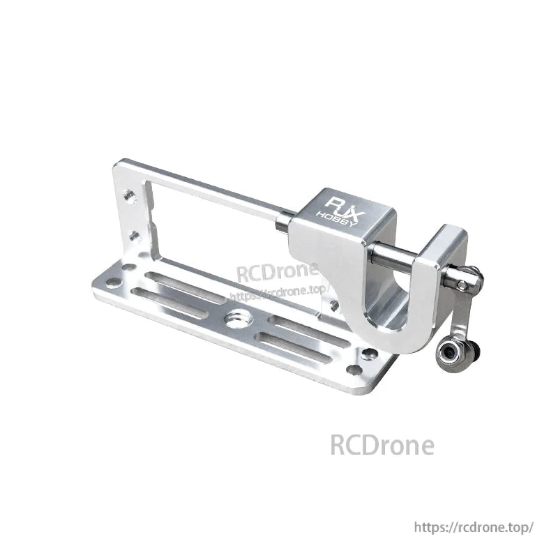 RJX Servo Dispenser Parabolic Switch, RJX RX Hobby aluminum servo dispenser parabolic switch assembly with slotted mounting base and linkage arm