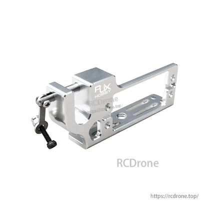 RJX Servo Dispenser Parabolic Switch, RJX Hobby aluminum servo dispenser parabolic switch bracket with linkage arm, pivot shaft, and mounting base