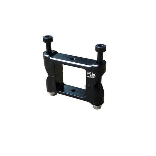 RJX Hobby aluminum square tube clamp with dual thumb screws for 20mm square carbon fiber tube mounting