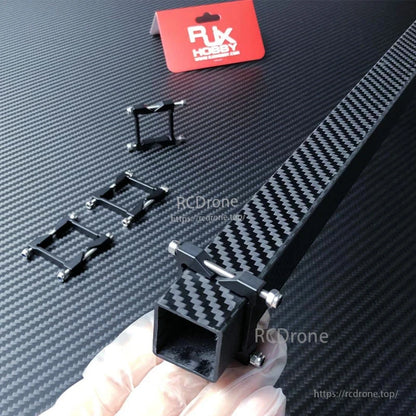 RJX Square Aluminum Tube Clamp, RJX aluminum square tube clamp mounted on a carbon fiber square tube, with extra clamp frames and screws