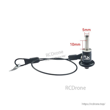 RJX stainless steel ball lock pin with pull ring lanyard, 5mm pin diameter and 10mm grip length