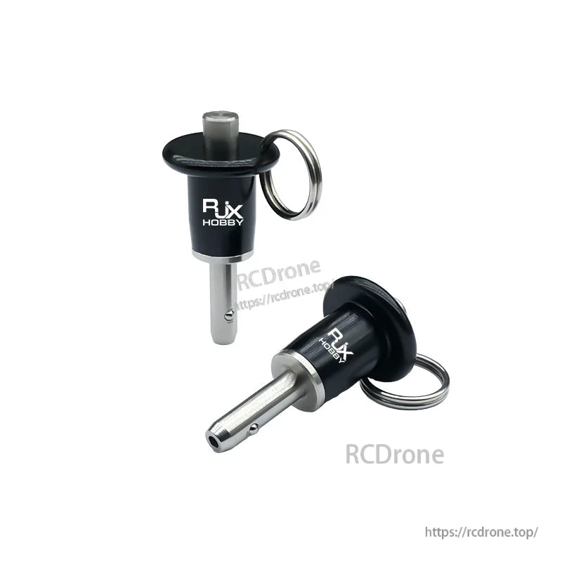 RJX stainless steel ball lock pins with black grip head and pull ring for quick-release fastening