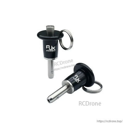 RJX stainless steel ball lock pins with black grip head and pull ring for quick-release fastening