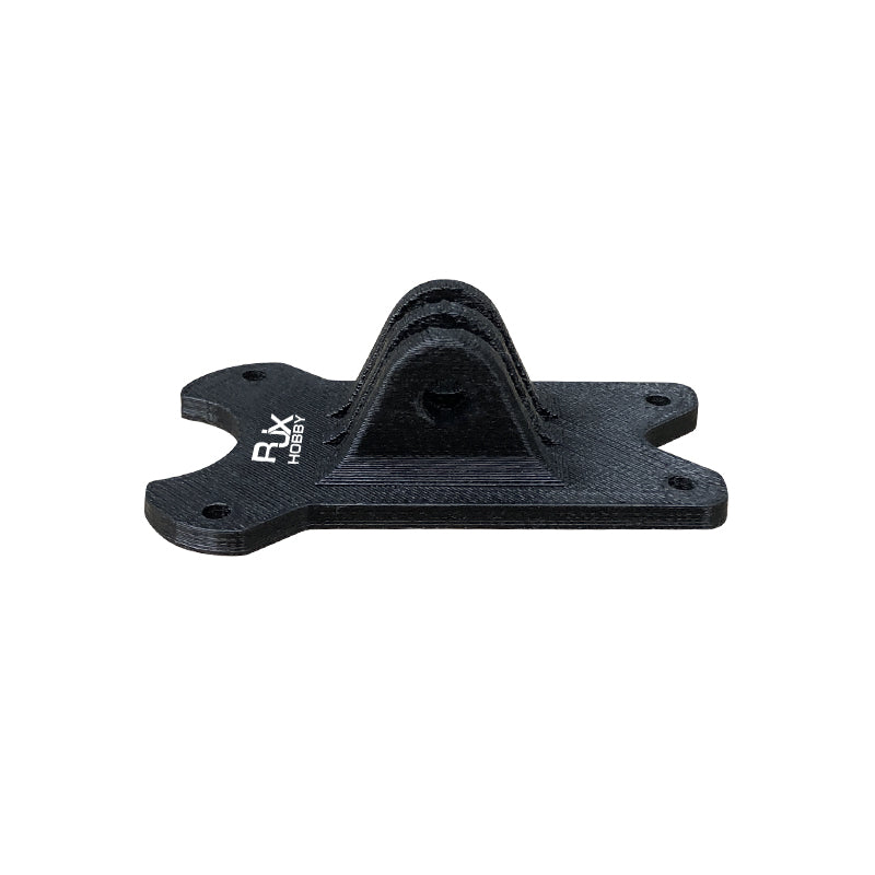 RJX TPU 3D printed GoPro mount in black with low-profile base and four mounting holes