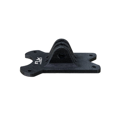 RJX TPU 3D printed GoPro mount in black with low-profile base and four mounting holes