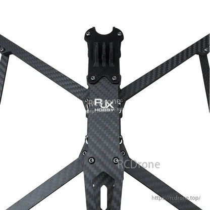 RJX TPU 3D printed GoPro mount installed on a carbon fiber FPV drone frame top plate