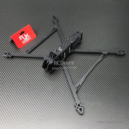 RJX TPU 3D Printed GoPro Mount, RJX carbon fiber FPV quadcopter frame kit with four arms, center plates, and mounting hardware