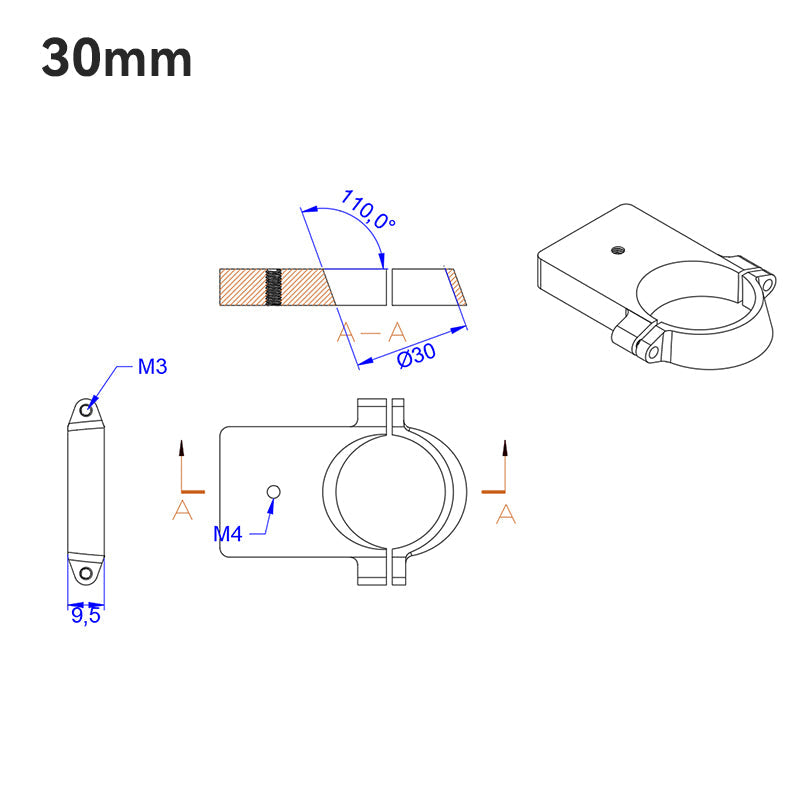 RJX 1 PCS 20mm 25mm 30mm Mount fixed seat for UAV drone Tube