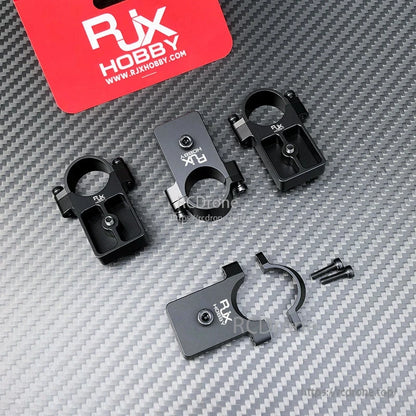 RJX UAV Drone Tube Mount, RJX Hobby UAV drone tube mount clamps with round tube rings, mounting plates, and included screws