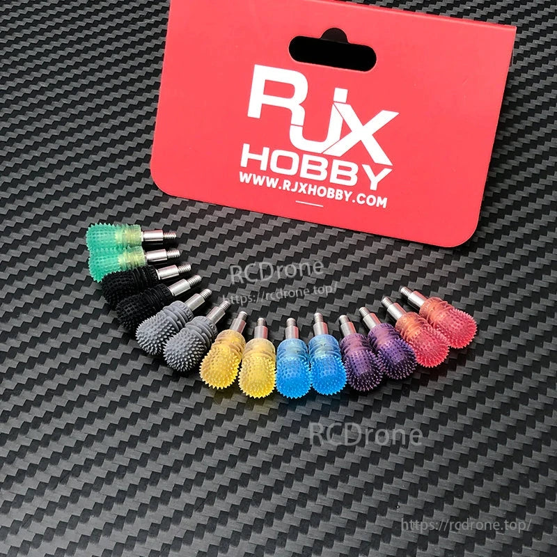 RJX V3 M3L Anti-Slip Gimbal Stick, RJX Hobby anti-slip gimbal stick ends in assorted colors with textured rubber tips and metal stems