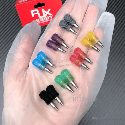 RJX V3 M3L anti-slip gimbal stick accessory in retail packaging on a carbon-fiber style surface