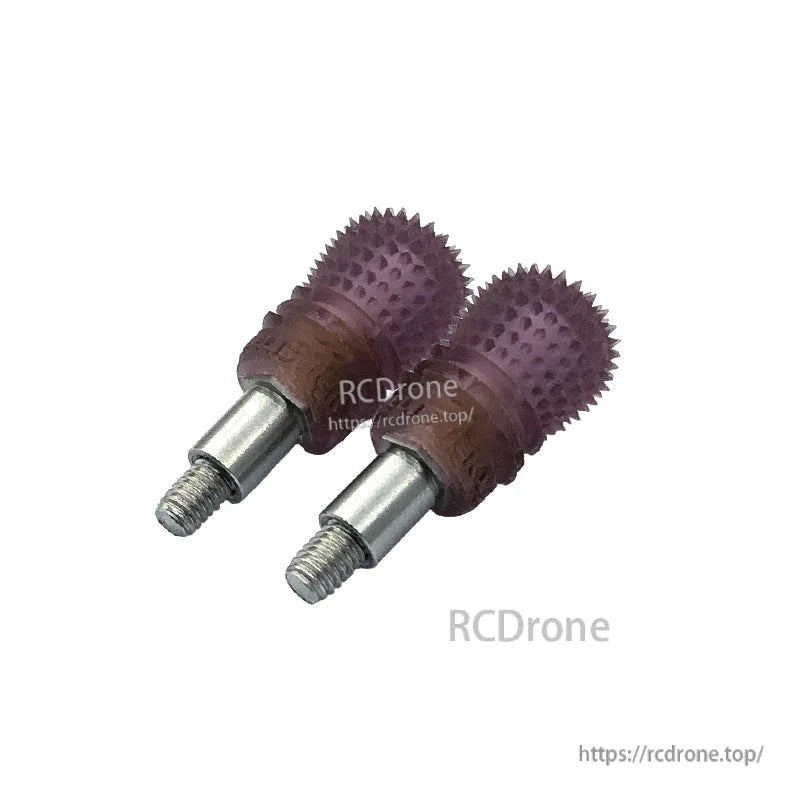 Pair of RJX V3 M3L anti-slip gimbal sticks with purple textured grips and threaded metal shafts