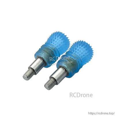 RJX V3 M3L Anti-Slip Gimbal Stick, Pair of blue anti-slip gimbal stick ends with textured grip and threaded metal shafts