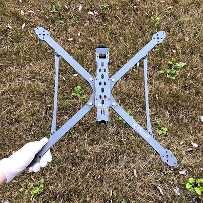 RJX X13 13-inch carbon fiber FPV drone frame kit with extended X arms and central plate layout