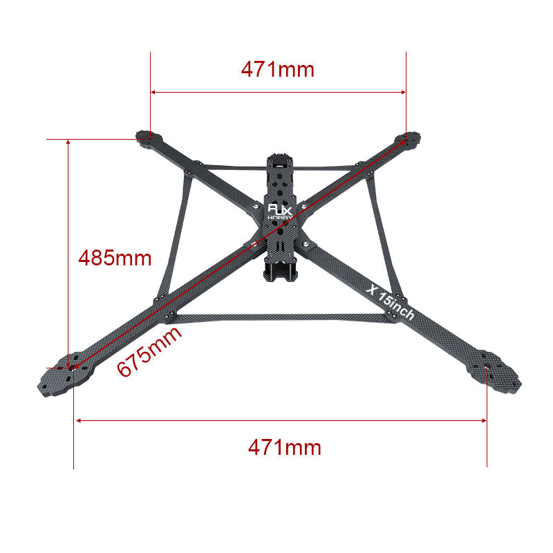 RJX X15 15-inch Carbon Fiber Frame Kit For RC FPV Racing Drone